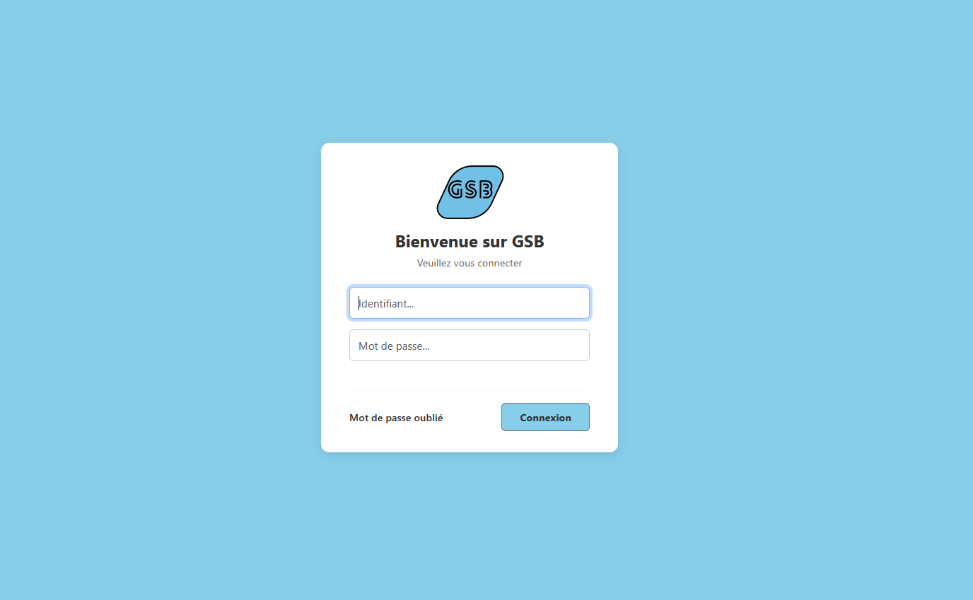 Page de Login GSB