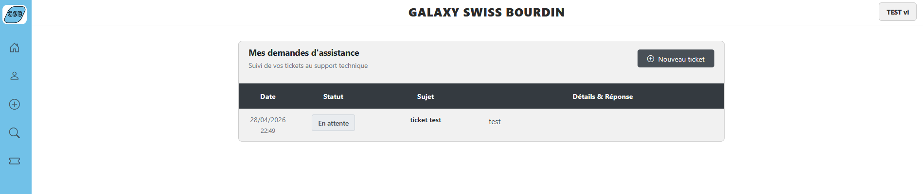 Suivi des tickets support