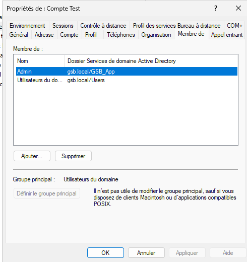 Groupes Sécurité AD